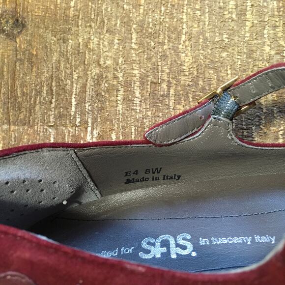 SAS San Antonio Shoes Cate Mary Jane Pump Red Womens 8 Wide Kitten Heel Comfort - Picture 9 of 10